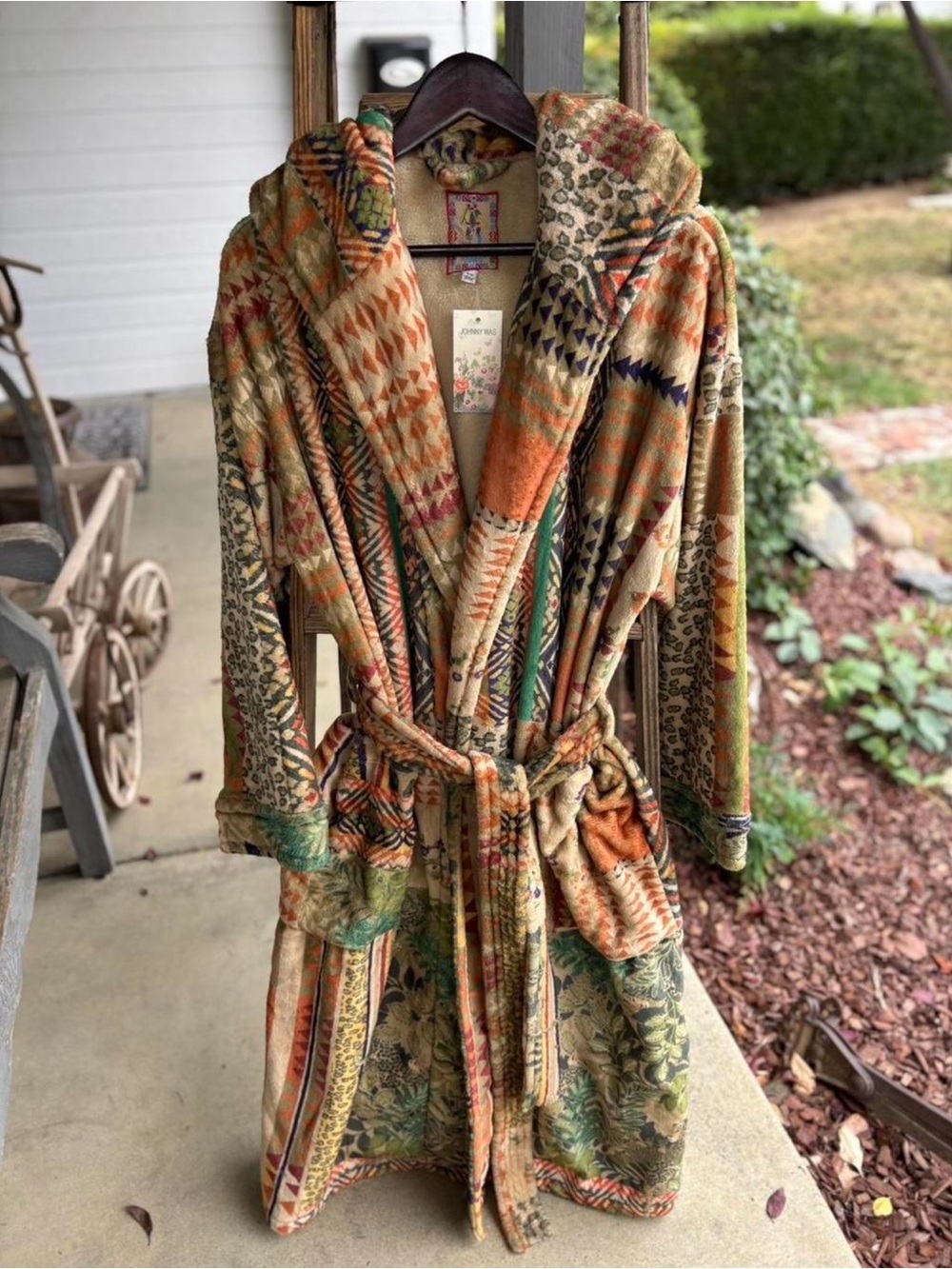 Johnny Was Fria Patchwork Velvet Cozy Robe - Picture 5 of 7